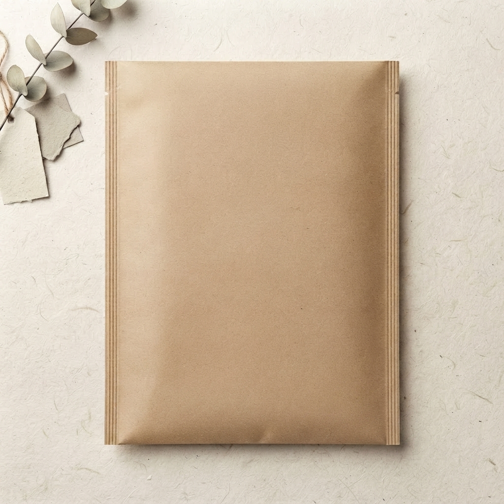 Brown kraft paper ecommerce mailing envelopes stacked together